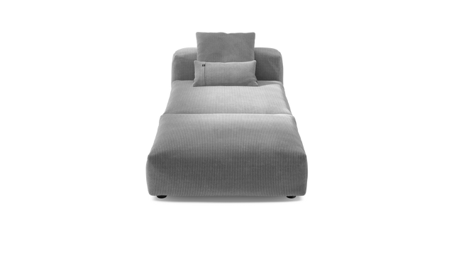 vetsak | Sofa Set 07 - Sun Lounger - Cord Velour - Light Grey | Sofa Modulable | 2 Places | Daybed | Méridienne