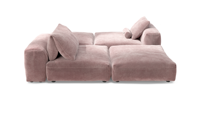 vetsak | Sofa Set 08 - Daybed - Cord Velour - Blossom | Sofa Modulable | 6 Places | Outdoor Island | Double méridienne