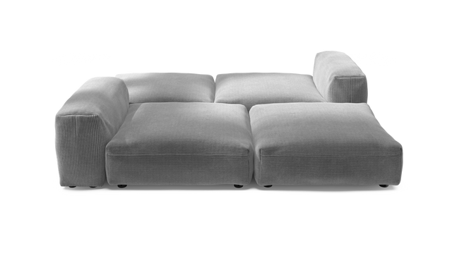 vetsak | Sofa Set 08 - Daybed - Cord Velour - Light Grey | Sofa Modulable | 6 Places | Outdoor Island | Double méridienne