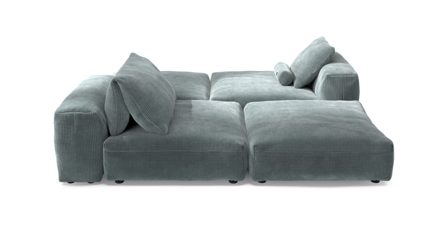 vetsak | Sofa Set 08 - Daybed - Cord Velour - Mint | Sofa Modulable | 6 Places | Outdoor Island | Double méridienne