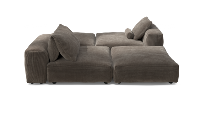 vetsak | Sofa Set 08 - Daybed - Cord Velour - Mocha | Sofa Modulable | 6 Places | Outdoor Island | Double méridienne