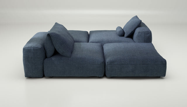 vetsak | Sofa Set 08 - Daybed - Pique - Dark Blue | Modular Sofa | 6 Seater | Outdoor Island | Double lounger