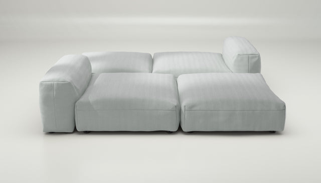 vetsak | Sofa Set 08 - Daybed - Pique - Light Grey | Modular Sofa | 6 Seater | Outdoor Island | Double lounger