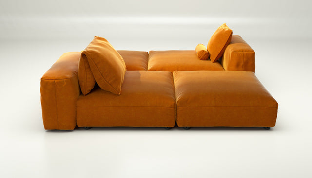 vetsak | Sofa Set 08 - Daybed - suave - orange blaze | Sofa Modulable | 6 Places | Outdoor Island | Double méridienne