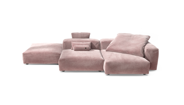 vetsak | Sofa Set 09 - The Island - Cord Velour - Blossom | Sofa Modulable | 7 Places | Sofa Island