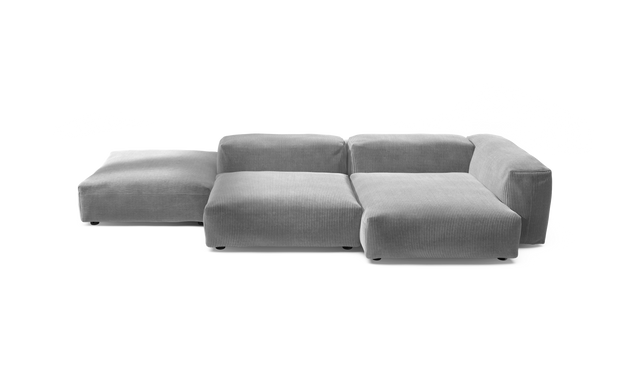 vetsak | Sofa Set 09 - The Island - Cord Velour - Light Grey | Sofa Modulable | 7 Places | Sofa Island