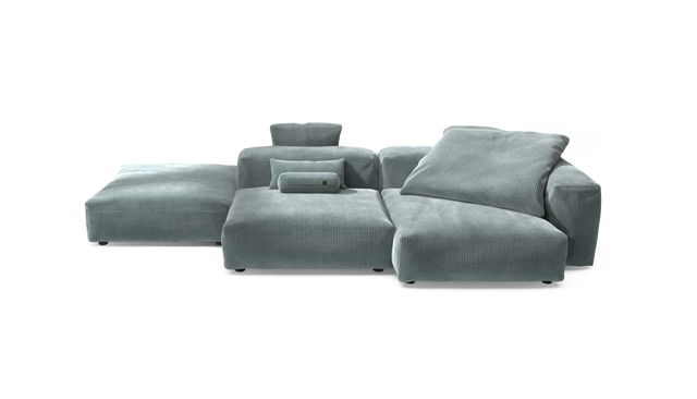 vetsak | Sofa Set 09 - The Island - Cord Velour - Mint | Sofa Modulable | 7 Places | Sofa Island