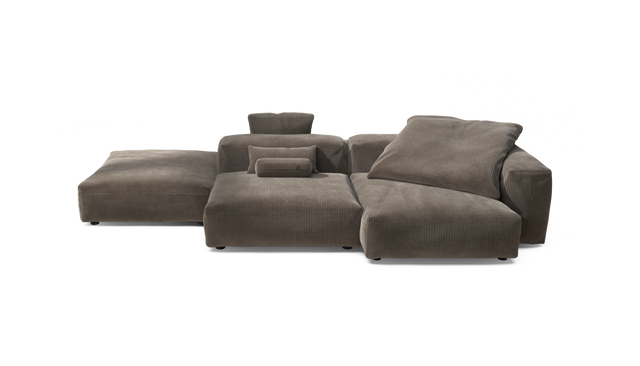 vetsak | Sofa Set 09 - The Island - Cord Velour - Mocha | Sofa Modulable | 7 Places | Sofa Island