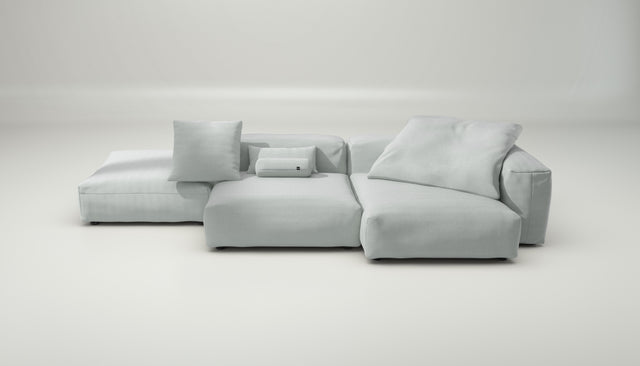vetsak | Sofa Set 09 - The Island - Pique - Light Grey | Modular Sofa | 7 Seater | Sofa Island