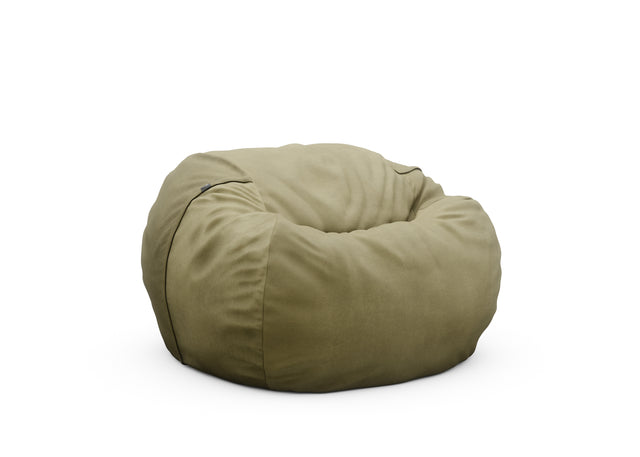 the beanbag cover - leather - olive - 110cm x 70cm