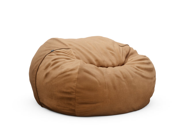 the jumbo beanbag cover - leather - brown - 140cm x 90cm