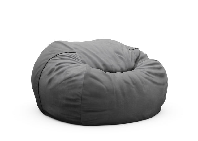 the jumbo beanbag cover - leather - dark grey - 140cm x 90cm