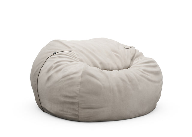 the jumbo beanbag cover - leather - light grey - 140cm x 90cm