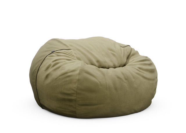 the jumbo beanbag cover - leather - olive - 140cm x 90cm