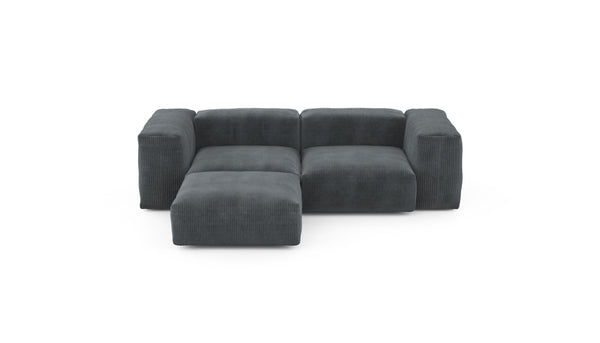 Preset three module chaise sofa - cord velours - dark grey - 230cm x 199cm