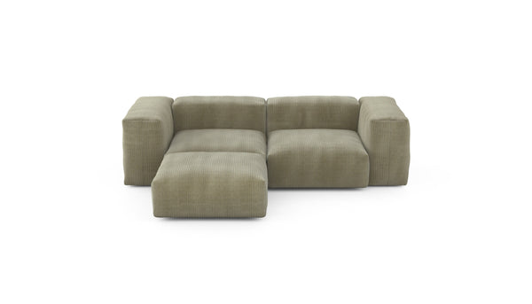 Preset three module chaise sofa - cord velours - khaki - 230cm x 199cm