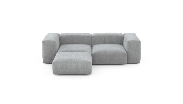 Preset three module chaise sofa - cord velours - light grey - 230cm x 199cm