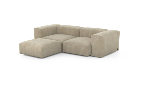Preset three module chaise sofa - cord velours - sand - 230cm x 199cm