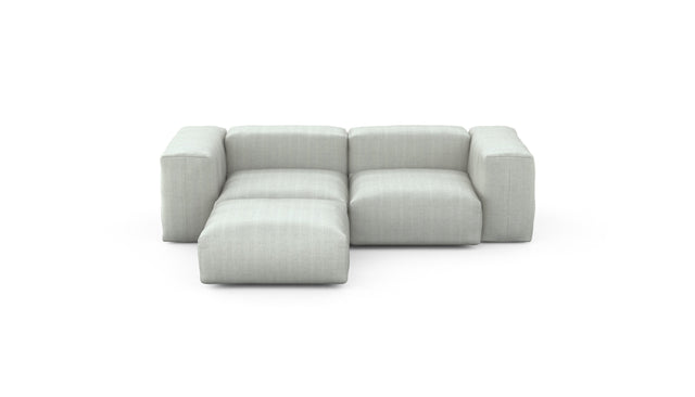 Preset three module chaise sofa - herringbone - light grey - 230cm x 199cm