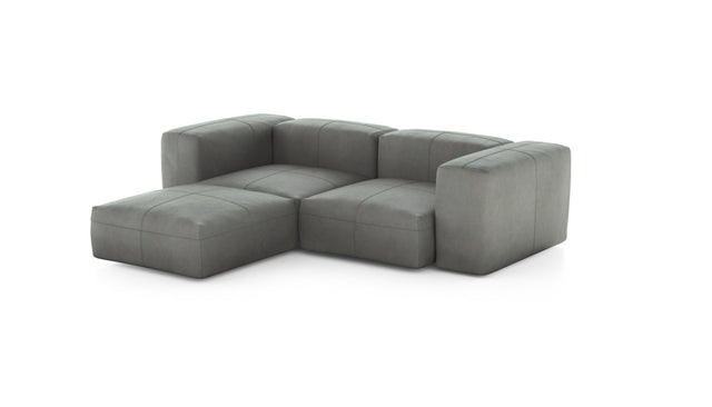 Preset three module chaise sofa - leather - light grey - 230cm x 199cm