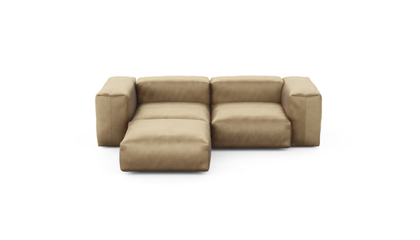 Preset three module chaise sofa - velvet - caramel - 230cm x 199cm
