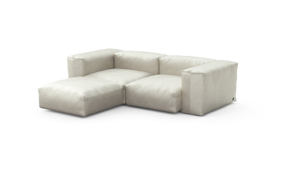 Preset three module chaise sofa - velvet - creme - 230cm x 199cm