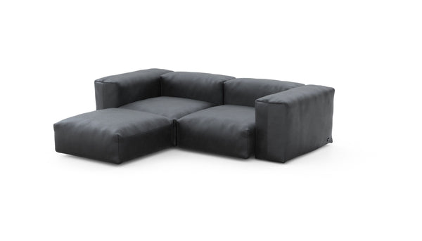Preset three module chaise sofa - velvet - dark grey - 230cm x 199cm