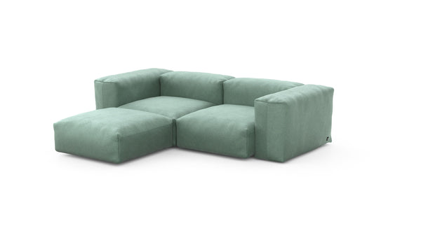 Preset three module chaise sofa - velvet - mint - 230cm x 199cm