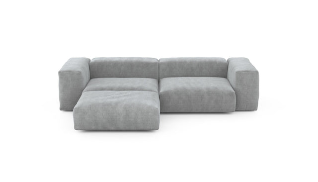 Preset three module chaise sofa - cord velours - light grey - 272cm x 199cm