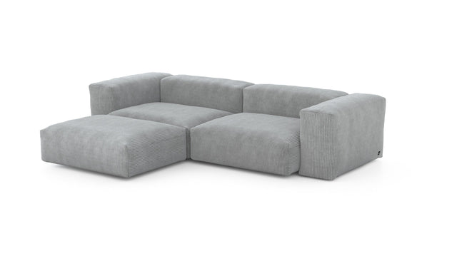 Preset three module chaise sofa - cord velours - light grey - 272cm x 199cm