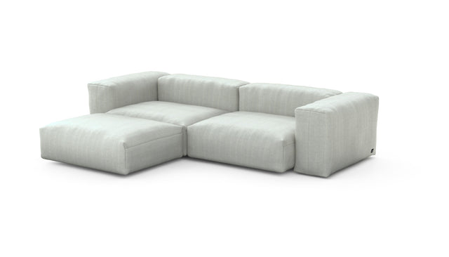 Preset three module chaise sofa - herringbone - light grey - 272cm x 199cm