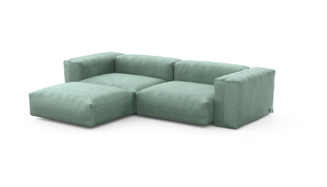 Preset three module chaise sofa - velvet - mint - 272cm x 199cm