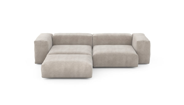 Preset three module chaise sofa - cord velours - platinum - 272cm x 220cm