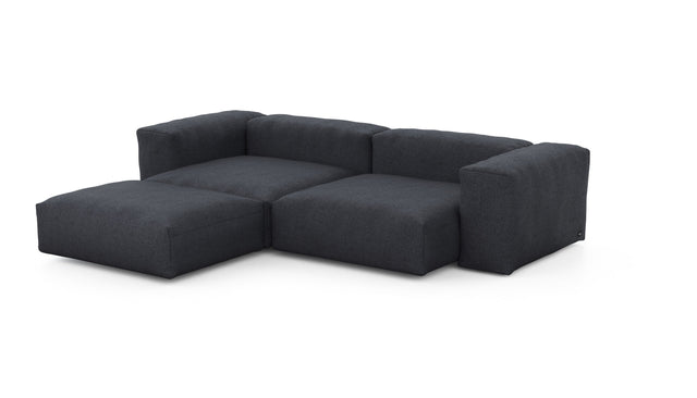 Preset three module chaise sofa - herringbone - dark grey - 272cm x 220cm