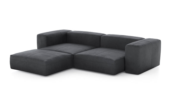 Preset three module chaise sofa - leather - dark grey - 272cm x 220cm