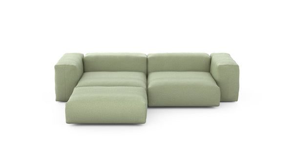Preset three module chaise sofa - linen - olive - 272cm x 220cm