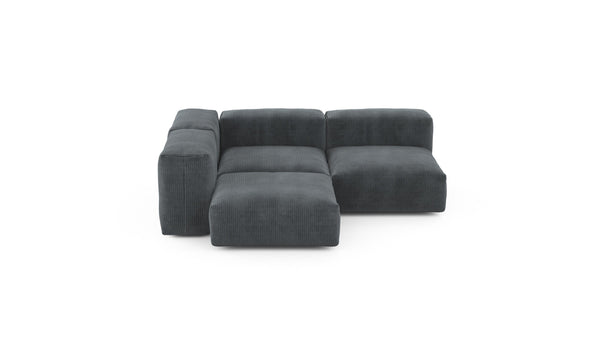 Preset three module corner sofa - cord velours - dark grey - 199cm x 199cm