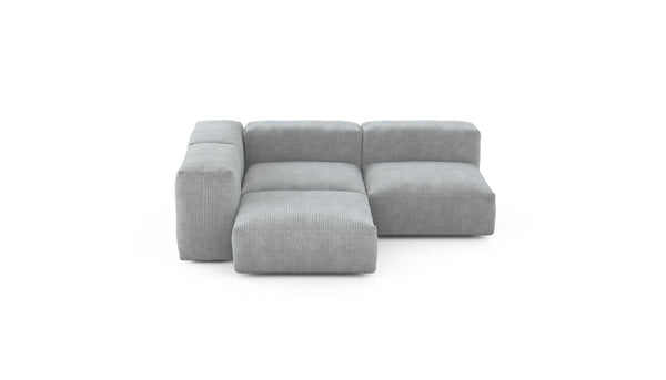 Preset three module corner sofa - cord velours - light grey - 199cm x 199cm