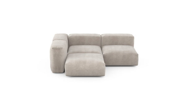 Preset three module corner sofa - cord velours - platinum - 199cm x 199cm