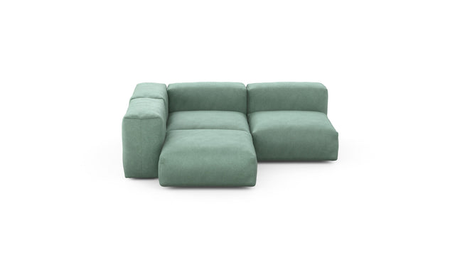 Preset three module corner sofa - velvet - mint - 199cm x 199cm