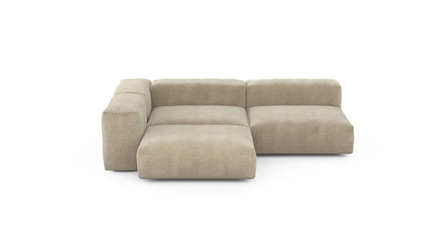 Preset three module corner sofa - cord velours - sand - 220cm x 220cm