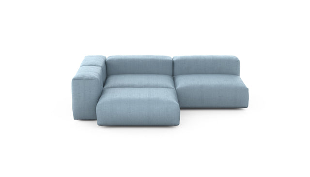 Preset three module corner sofa - herringbone - light blue - 220cm x 220cm