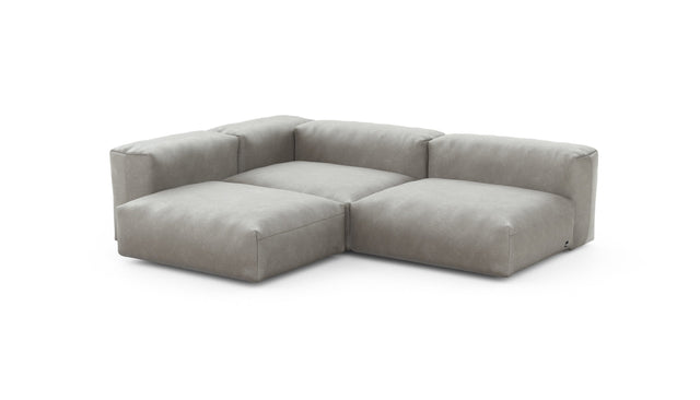 Preset three module corner sofa - velvet - light grey - 220cm x 220cm