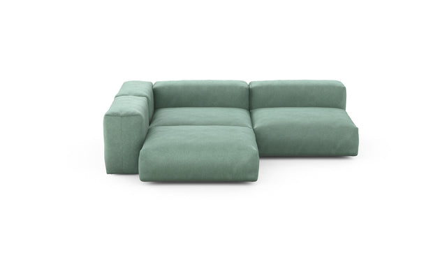 Preset three module corner sofa - velvet - mint - 220cm x 220cm