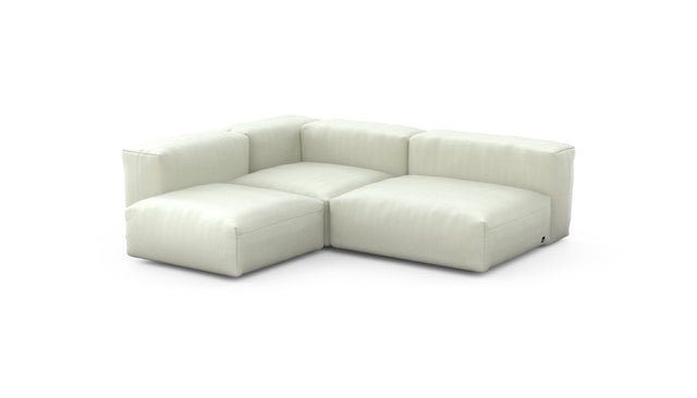 Preset three module corner sofa - herringbone - beige - 241cm x 199cm