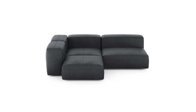 Preset three module corner sofa - leather - dark grey - 241cm x 199cm