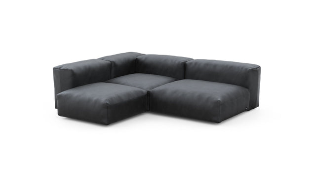 Preset three module corner sofa - velvet - dark grey - 241cm x 199cm