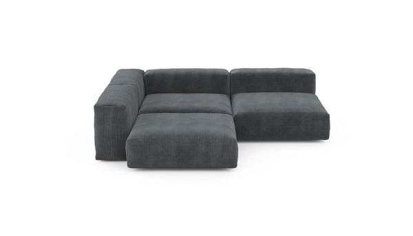 Preset three module corner sofa - cord velours - dark grey - 241cm x 241cm