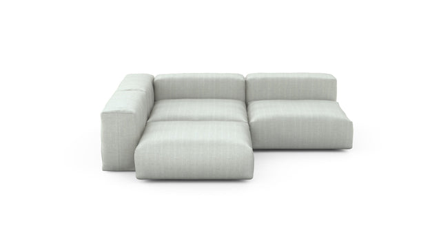 Preset three module corner sofa - herringbone - light grey - 241cm x 241cm