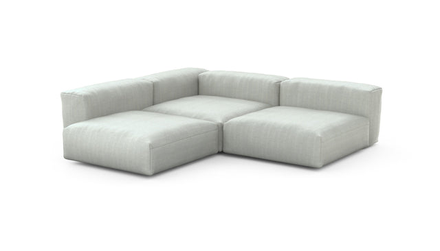 Preset three module corner sofa - herringbone - light grey - 241cm x 241cm